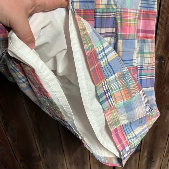 L.L.Bean Vintage Pastel Patchwork Plaid Girlhoodcore Shift Dress Sz 8 Petite - Picture 7 of 12